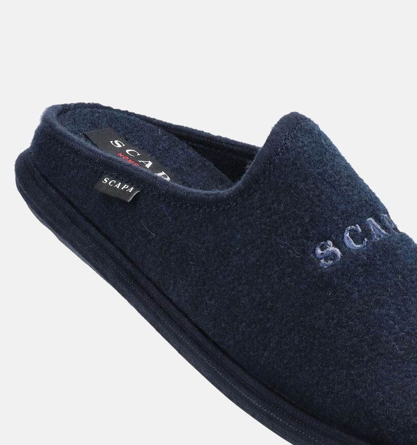 Scapa Pantoufles ouvertes en Bleu fonc&eacute; pour hommes (381024) - pour semelles orthop&eacute;diques