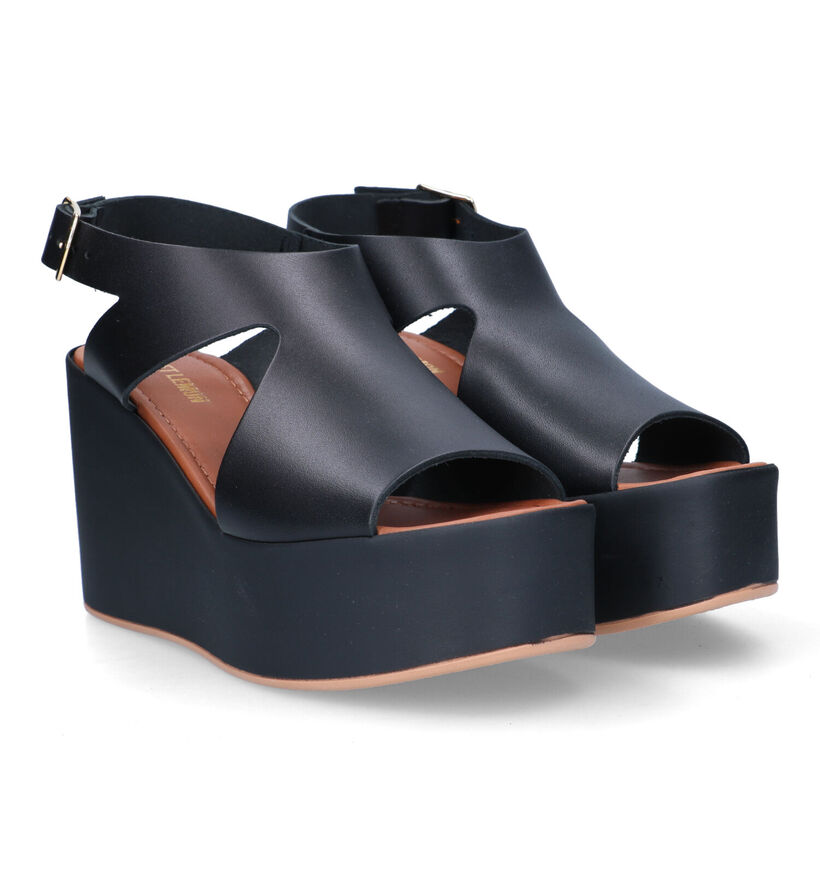 Sweet Lemon Ijox Sandales compensé en Noir pour femmes (342539)