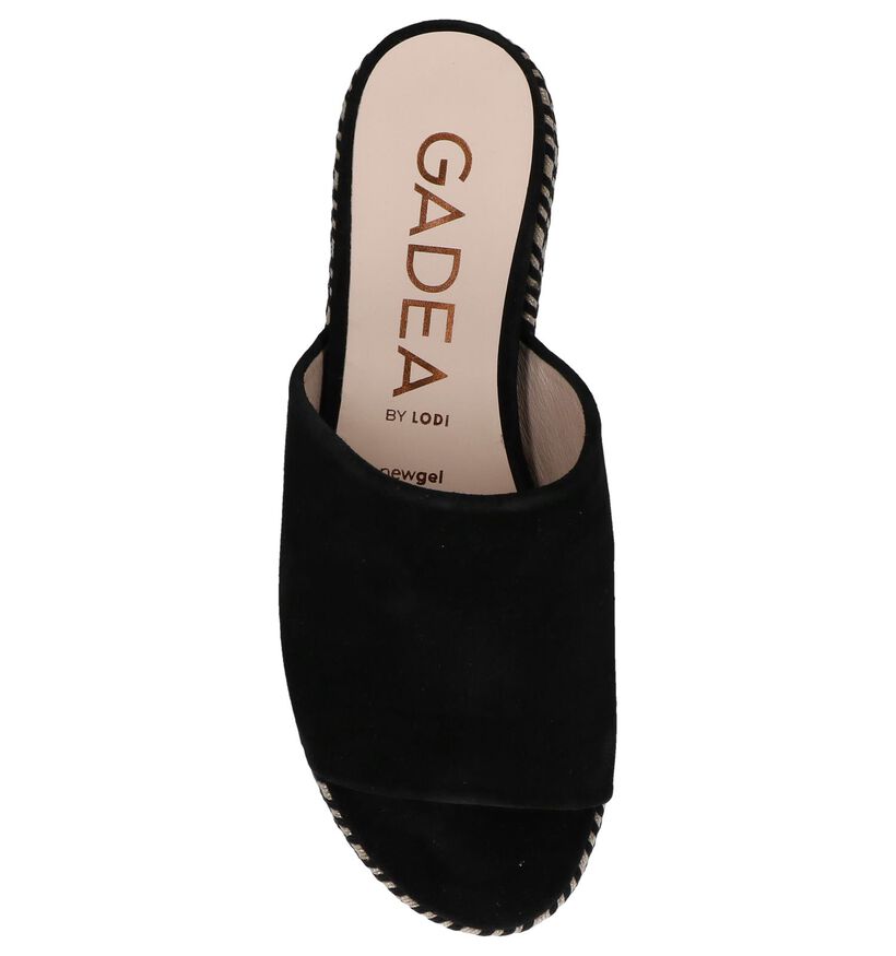 Zwarte Slippers Gadea in daim (246603)