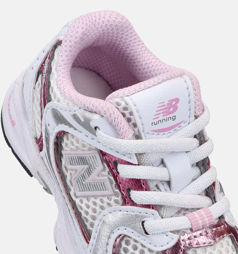 New Balance 530 Witte/Roze Sneakers voor meisjes (375131) - geschikt voor steunzolen