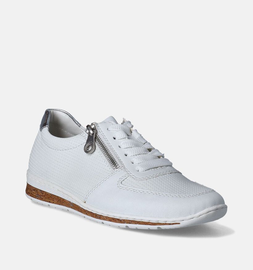 Rieker Witte Veterschoenen voor dames (351233) - geschikt voor steunzolen