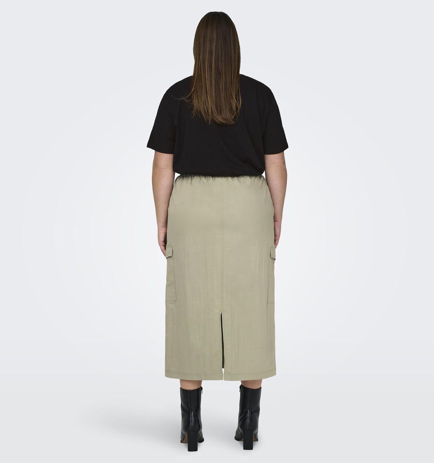 ONLY Carmakoma Nicola Kaki Lange cargo rok Dames Rokken Online op TORFS.BE