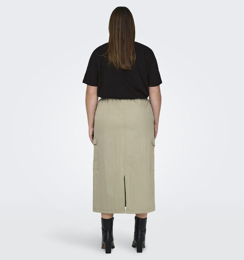 ONLY Carmakoma Nicola Kaki Lange cargo rok voor dames (342923)