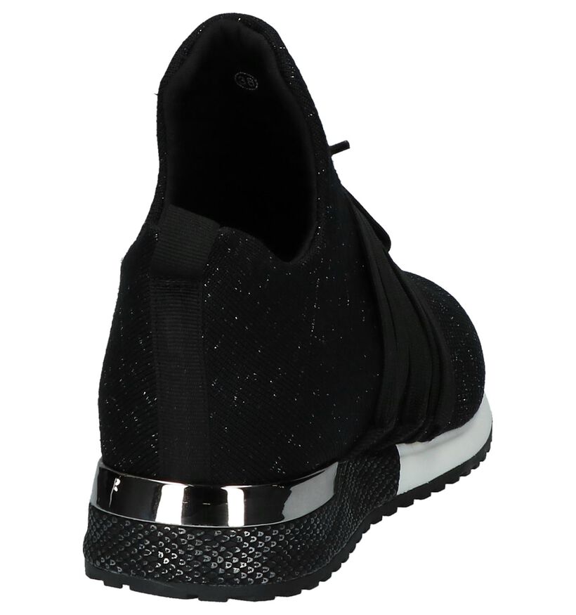 La Strada Sneakers Zwart met Glitters, , pdp