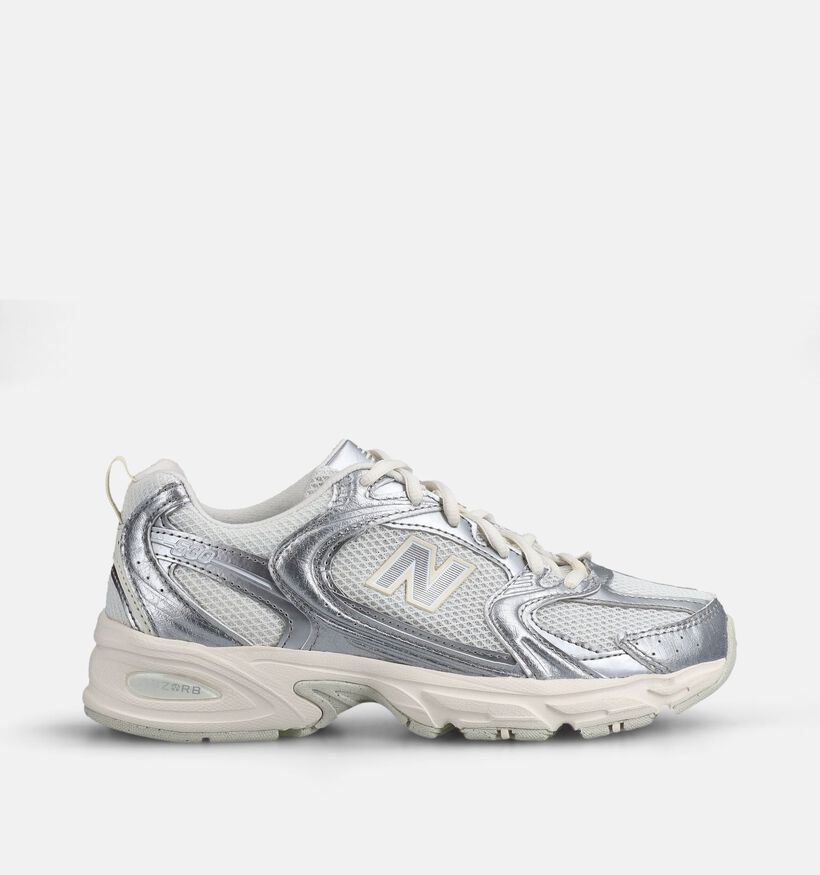 New Balance 530 Baskets en Blanc/Argent pour femmes (366094) - pour semelles orthop&eacute;diques