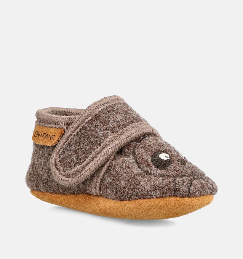 Enfant Chocolate Brown Panda Bruine Babypantoffels voor jongens (379546)