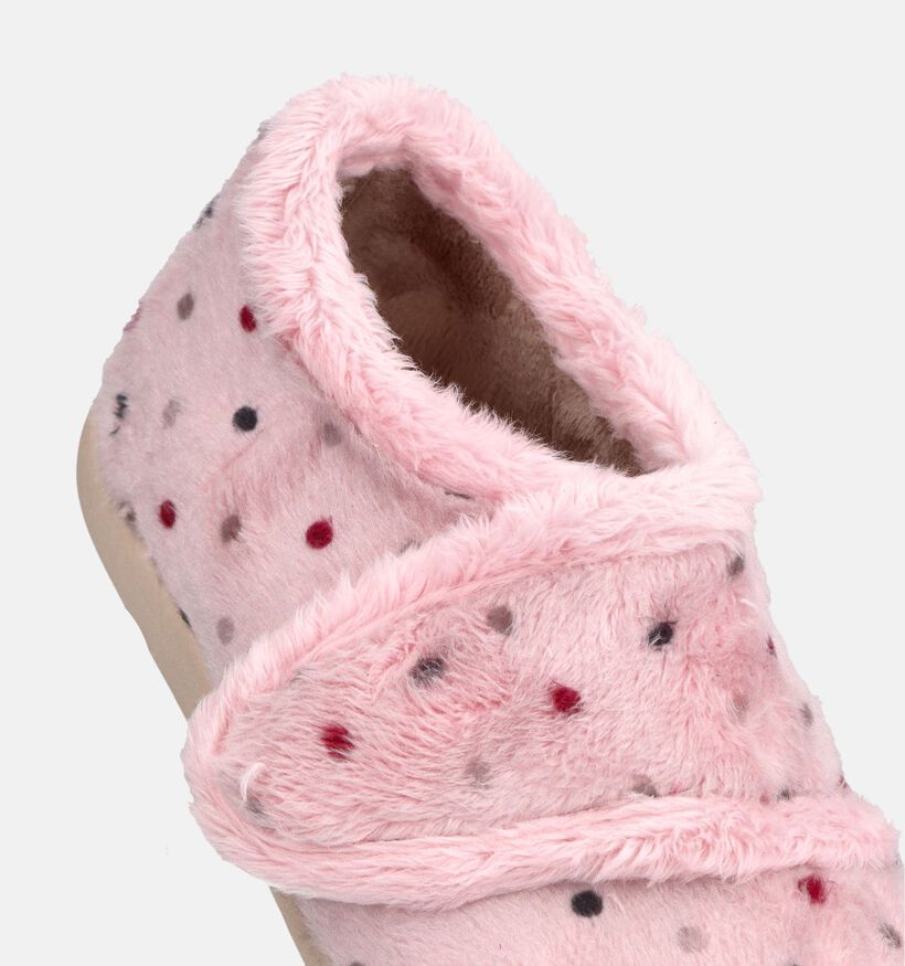 Milo & Mila Pantoufles en Rose pour filles (381135) - pour semelles orthop&eacute;diques