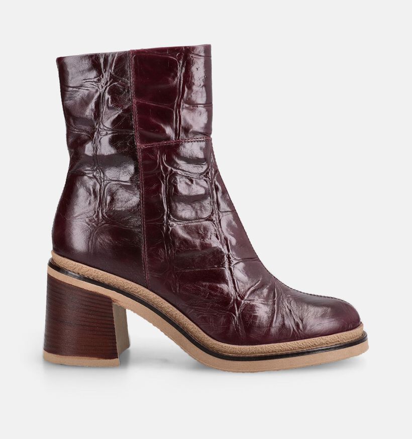 Softwaves Croco Bordeaux Korte Laarzen voor dames (380377) - geschikt voor steunzolen