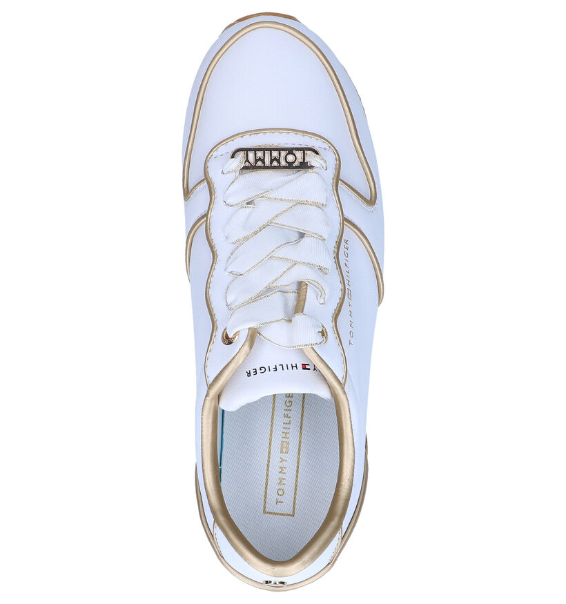 Tommy Hilfiger Metallic Flatform Witte Sneakers in kunstleer (268312)