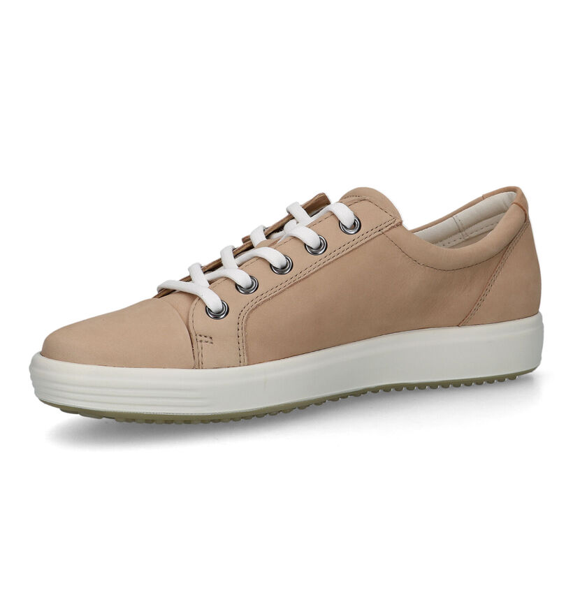 ECCO Soft Side Zip Beige Veterschoenen voor dames (321151) - geschikt voor steunzolen