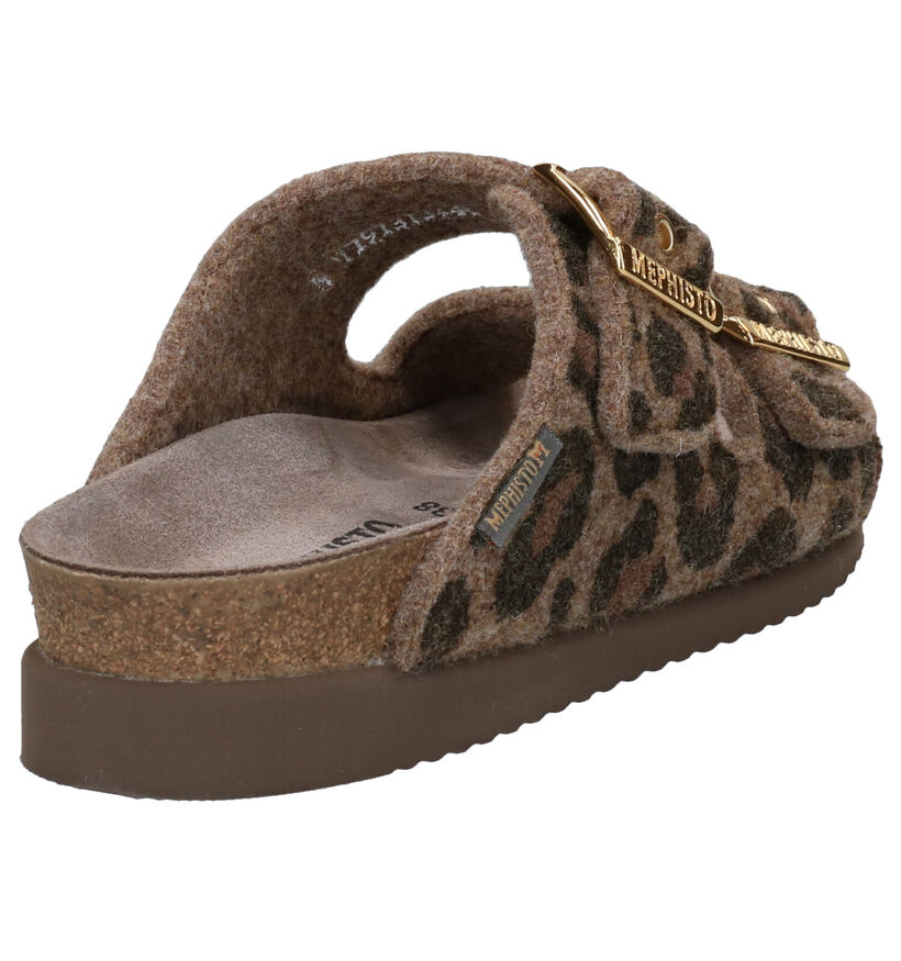 Mephisto Hester Bruine Slippers in stof (298117)