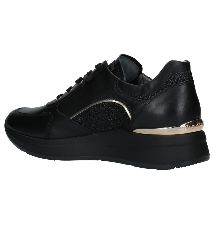 NeroGiardini Zwarte Veterschoenen in leer (296637)