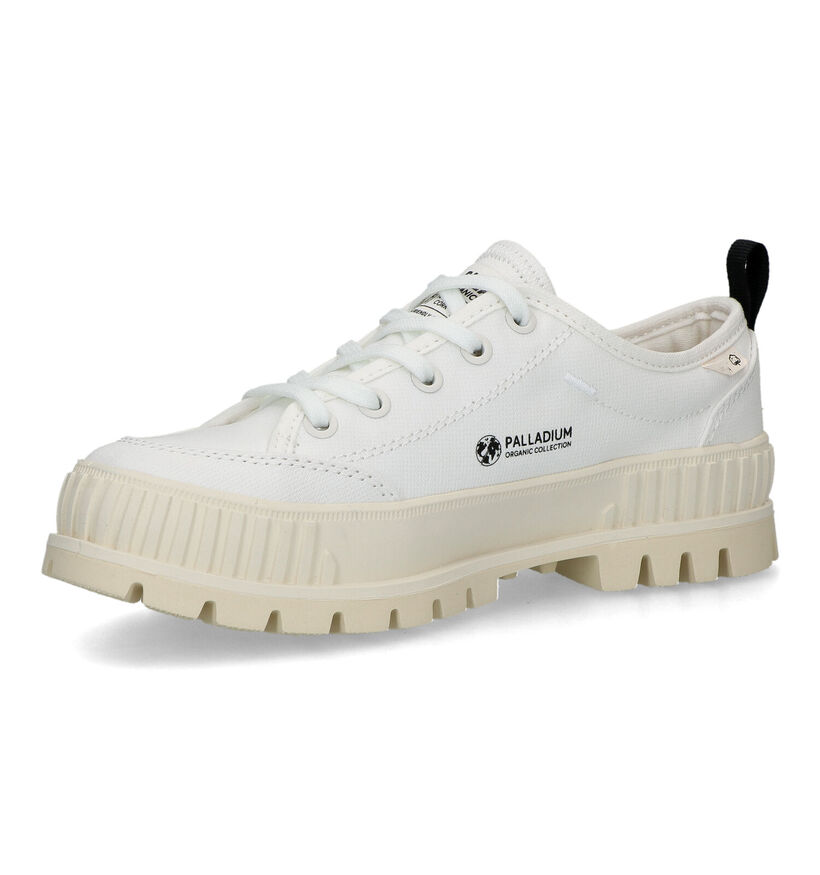 Palladium Pallashock Witte Veterschoenen voor dames (320205) - geschikt voor steunzolen