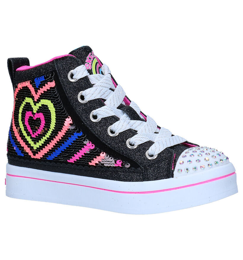 Skechers Twi-lites Zwarte Sneakers in stof (294007)