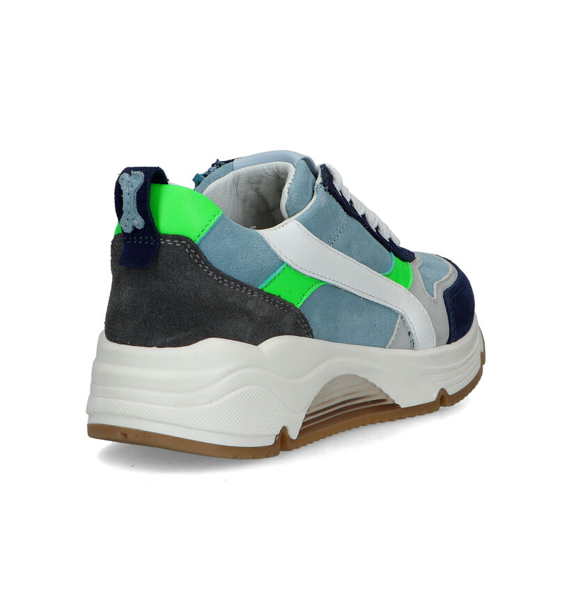 STONES and BONES Falcan Blauwe Veterschoenen in nubuck (325938)