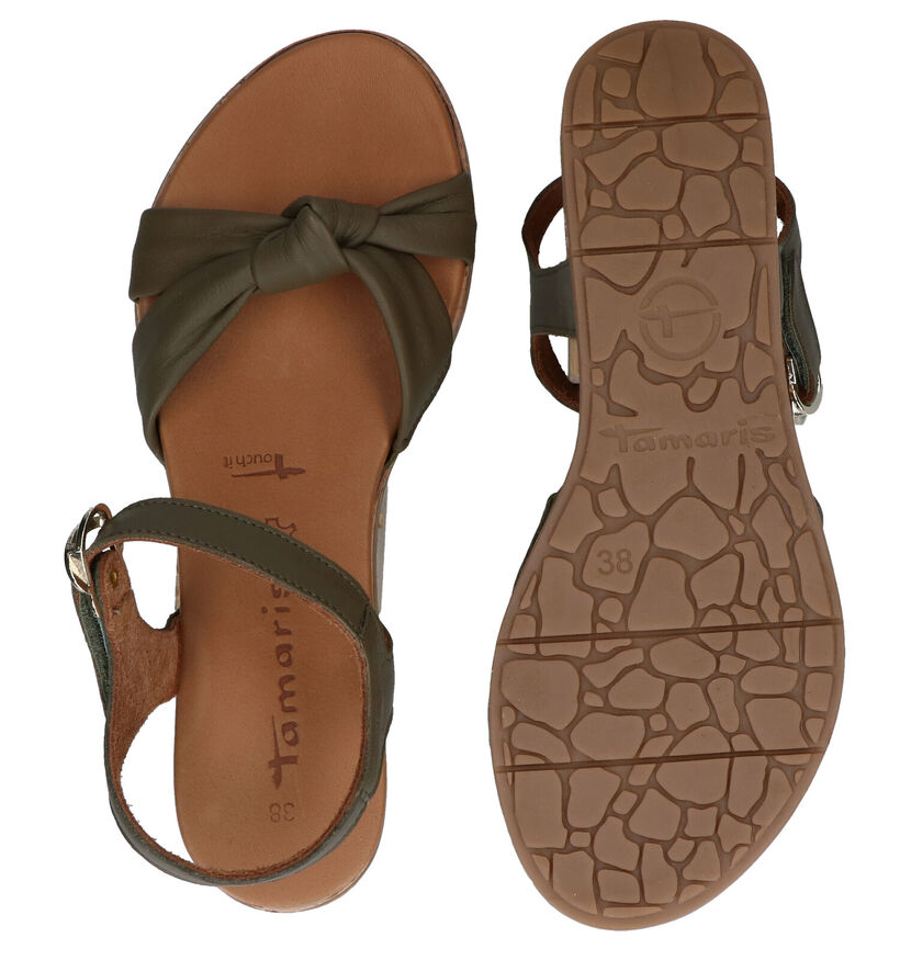 Tamaris Touch it Sandales en Kaki en cuir (291671)