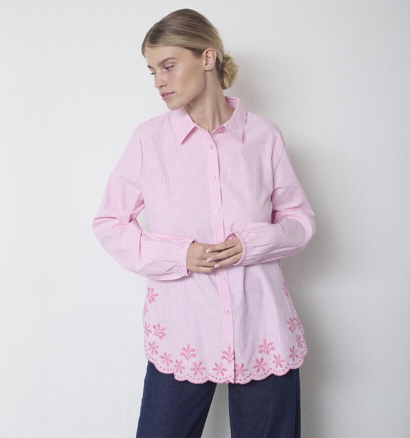 Sisters Point Istea Roze/Witte Gestreept Hemd voor dames (374890)