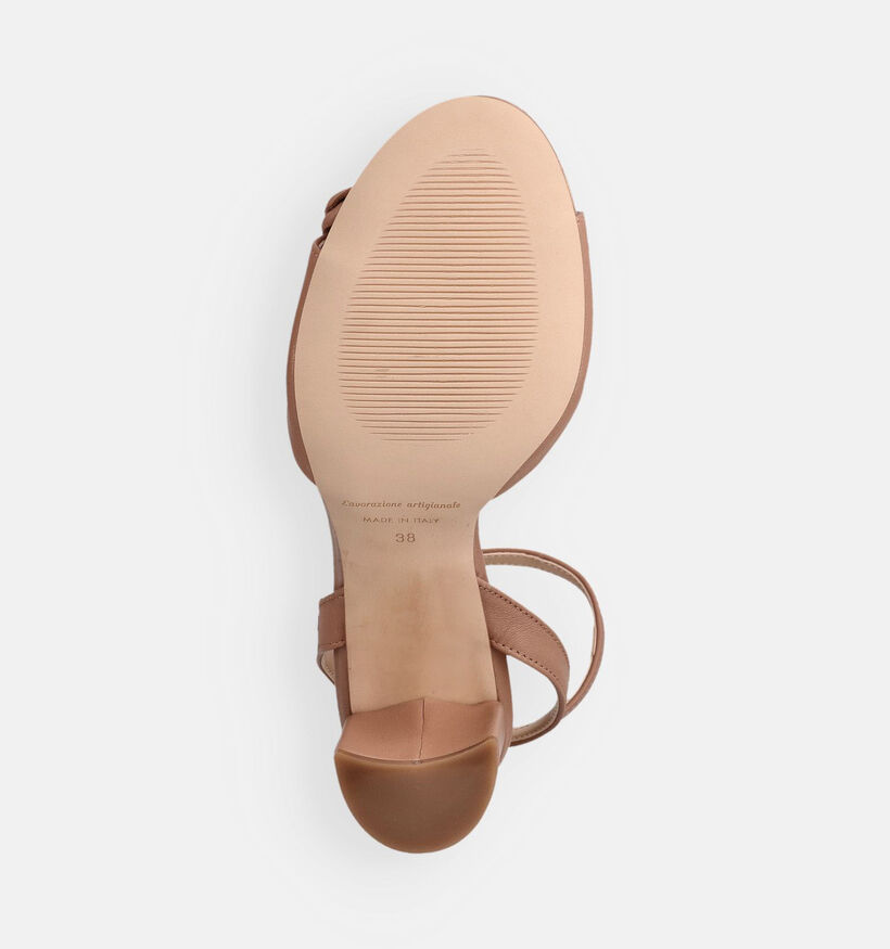 Laurent David Lichtbruine Sandalen met Blokhak voor dames (373563)