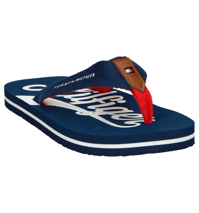Donkerblauwe Slippers Tommy Hilfiger in stof (239567)