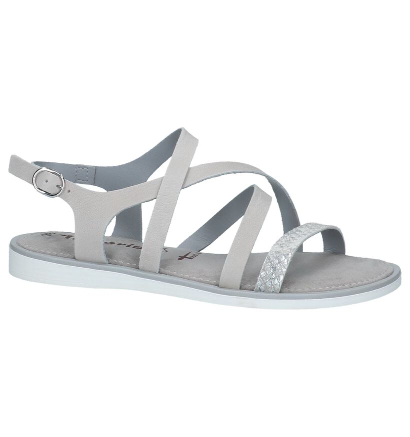 Tamaris Licht Grijze Sandalen in leer (214324)