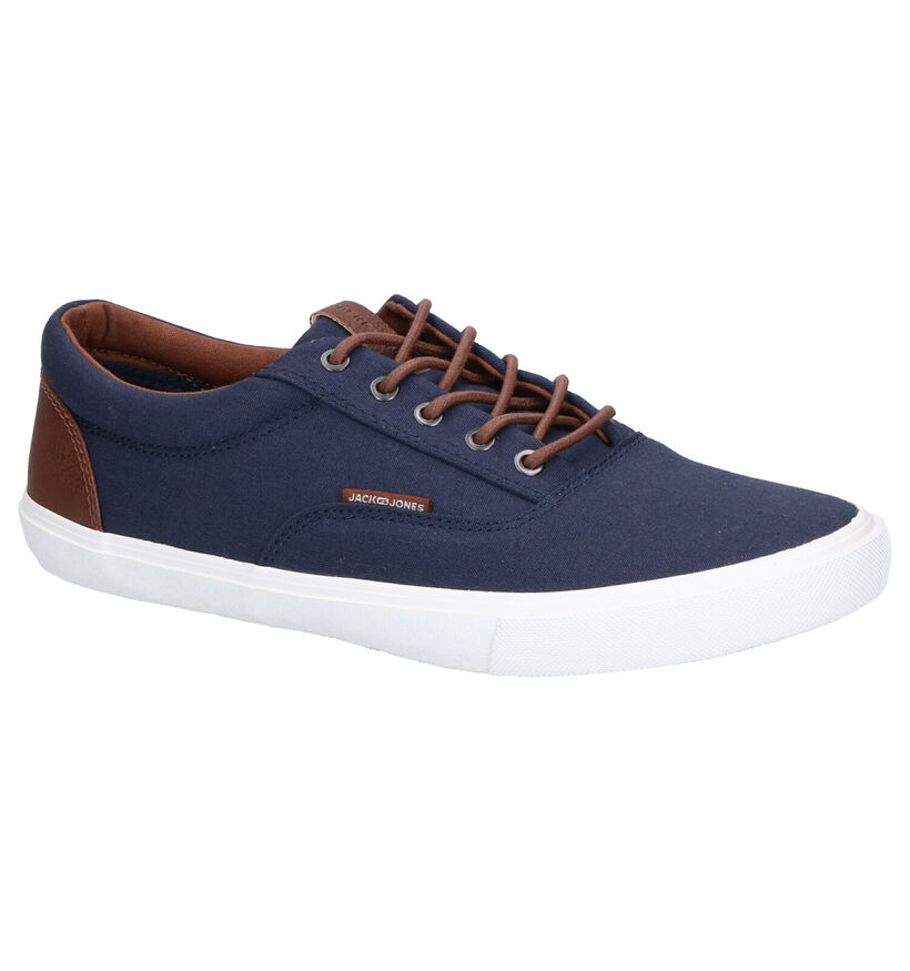 Jack & Jones Vision Mixed Blauwe Veterschoenen in stof (286410)