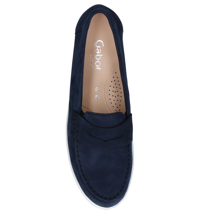 Gabor Chaussures slip-on en Bleu foncé en nubuck (245501)