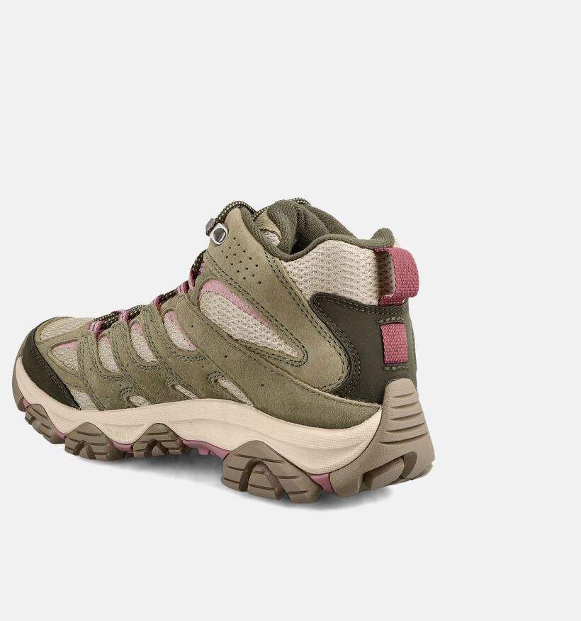 Merrell MOAB 3 Mid GTX Groene/Roze Halfhoge Wandelschoenen voor dames (377646) - geschikt voor steunzolen