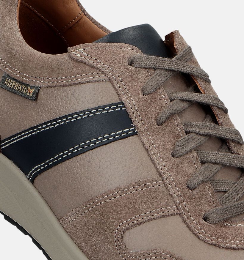 Mephisto Vito Velsport Taupe Veterschoenen voor heren (339217) - geschikt voor steunzolen