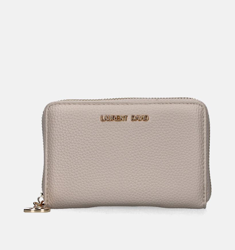 Laurent David Nos 001 Porte-monnaie zippé en Beige pour femmes (351294)