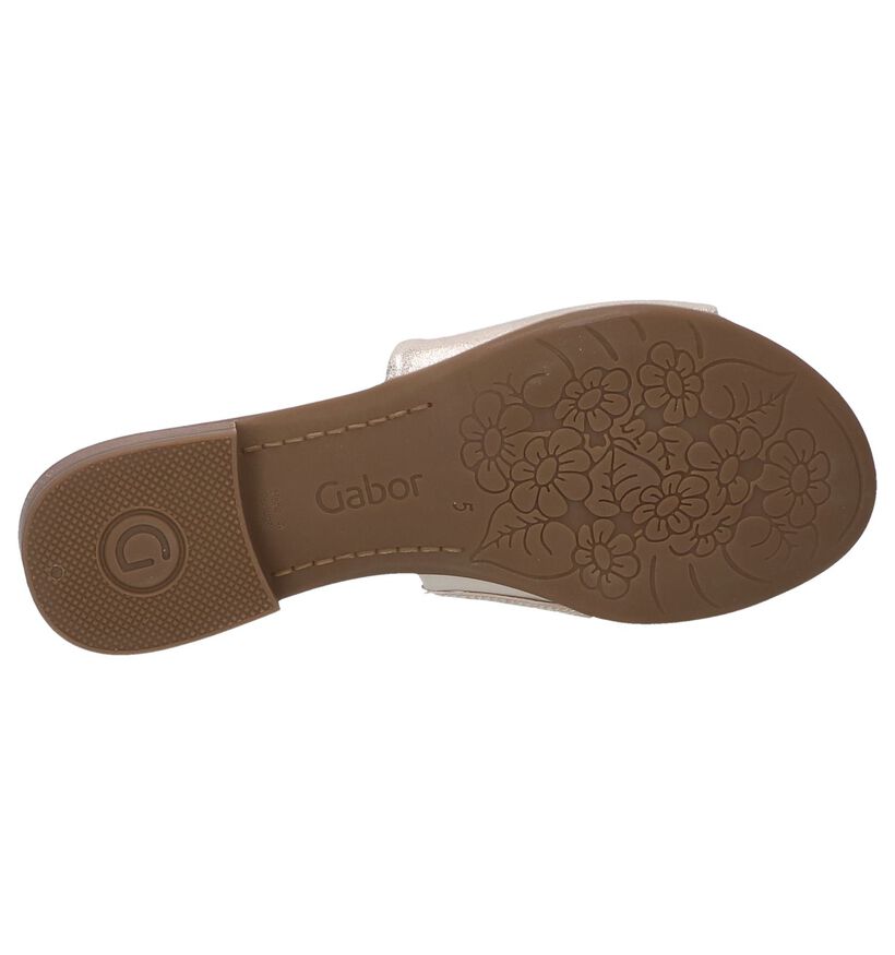 Gabor Comfort Nu-pieds plates en Or en cuir (245580)