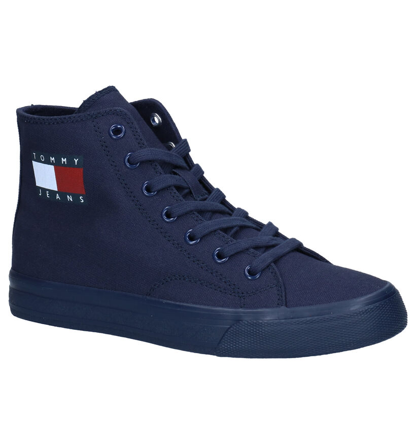 Tommy Hilfiger Mid Cut Lace Up Baskets en Blanc en textile (276236)