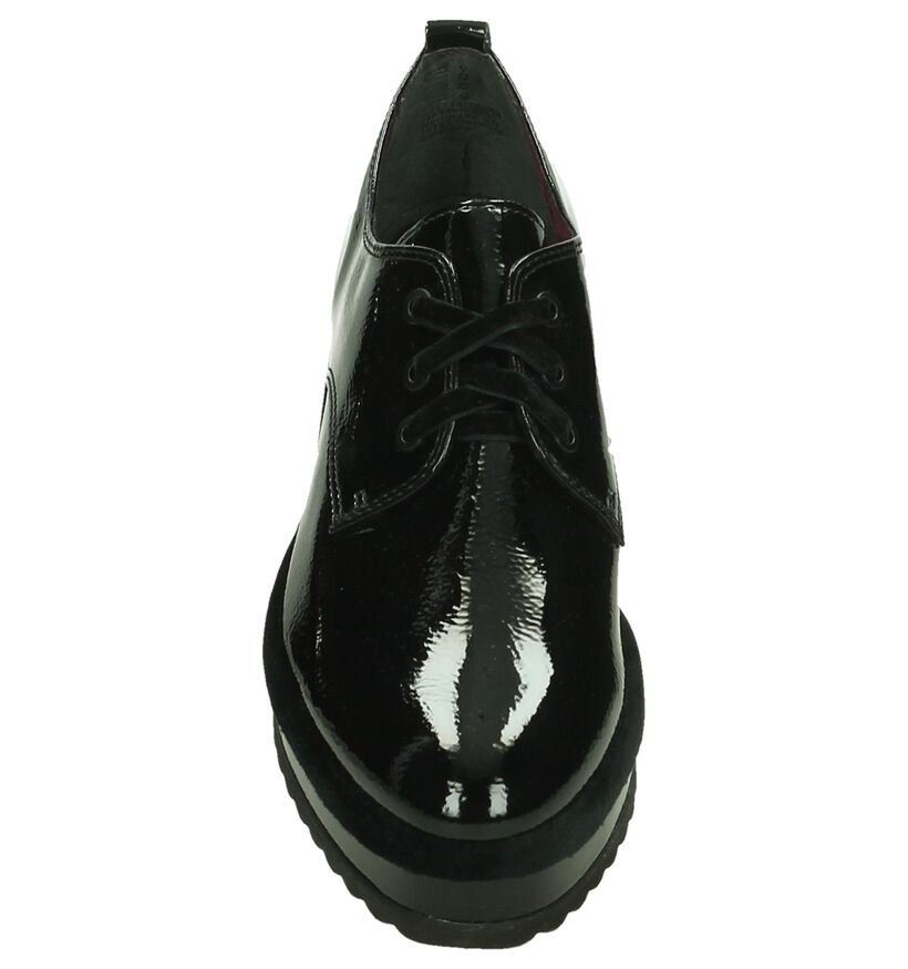 Zwarte Lakleren Tamaris Veterschoenen in kunstleer (202604)