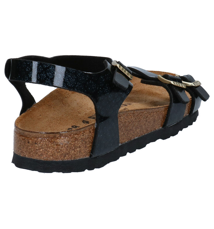 Birkenstock Sandales plates en Noir en synthétique (242505)