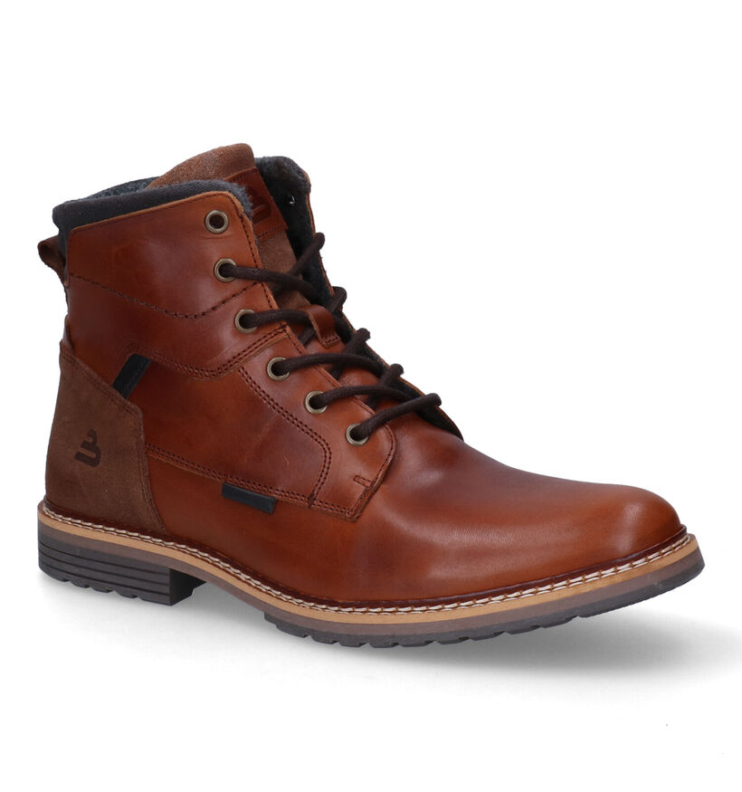 Bullboxer Boots à lacets en Cognac pour hommes (327427) - pour semelles orthopédiques