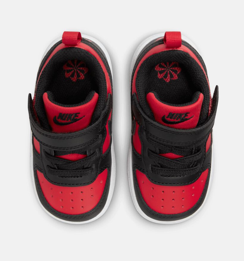 Nike Court Borough 2 Zwarte/Rode Sneakers voor jongens, meisjes (359841)