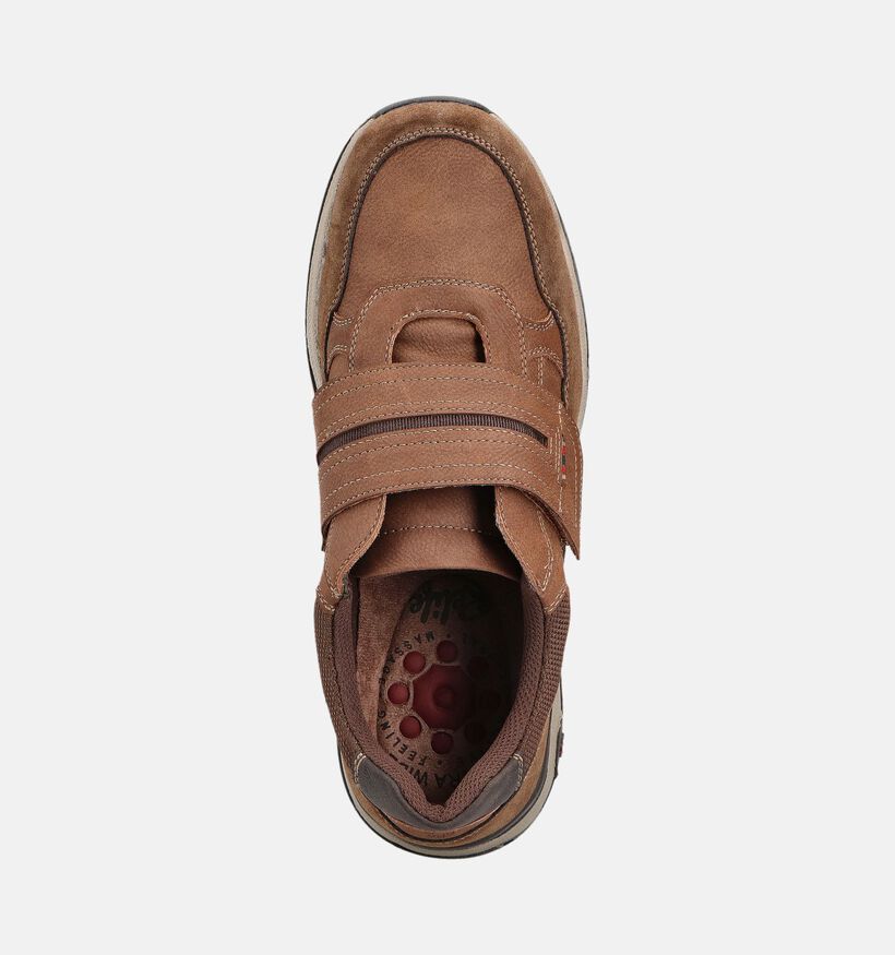 Relife Cognac Velcroschoenen voor heren (363055) - geschikt voor steunzolen