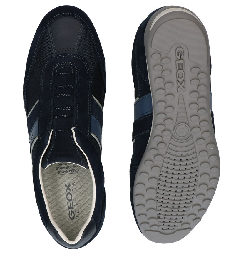 Geox Wells Blauwe Instappers in leer (285531)