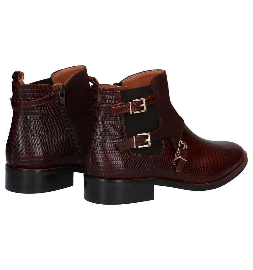 JHay Bottines plates en Brun foncé en cuir (281660)