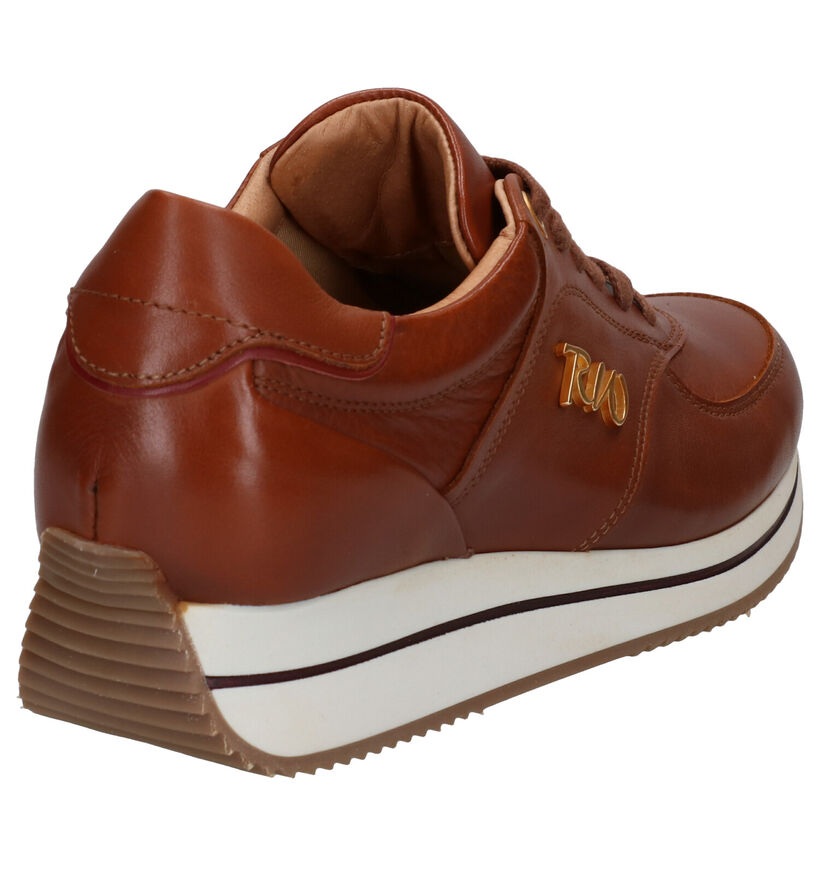 River Woods Evita Chaussures à lacets en Cognac en cuir (289020)