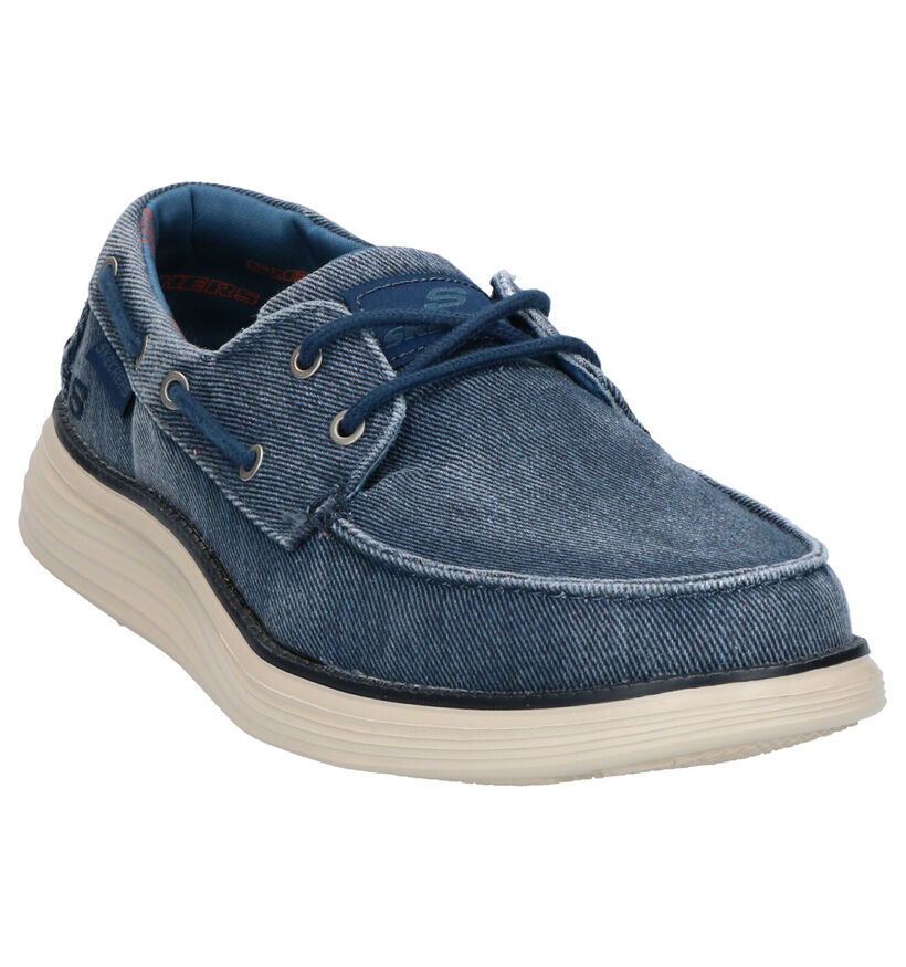 Skechers Chaussures bateau en Gris foncé en textile (272813)