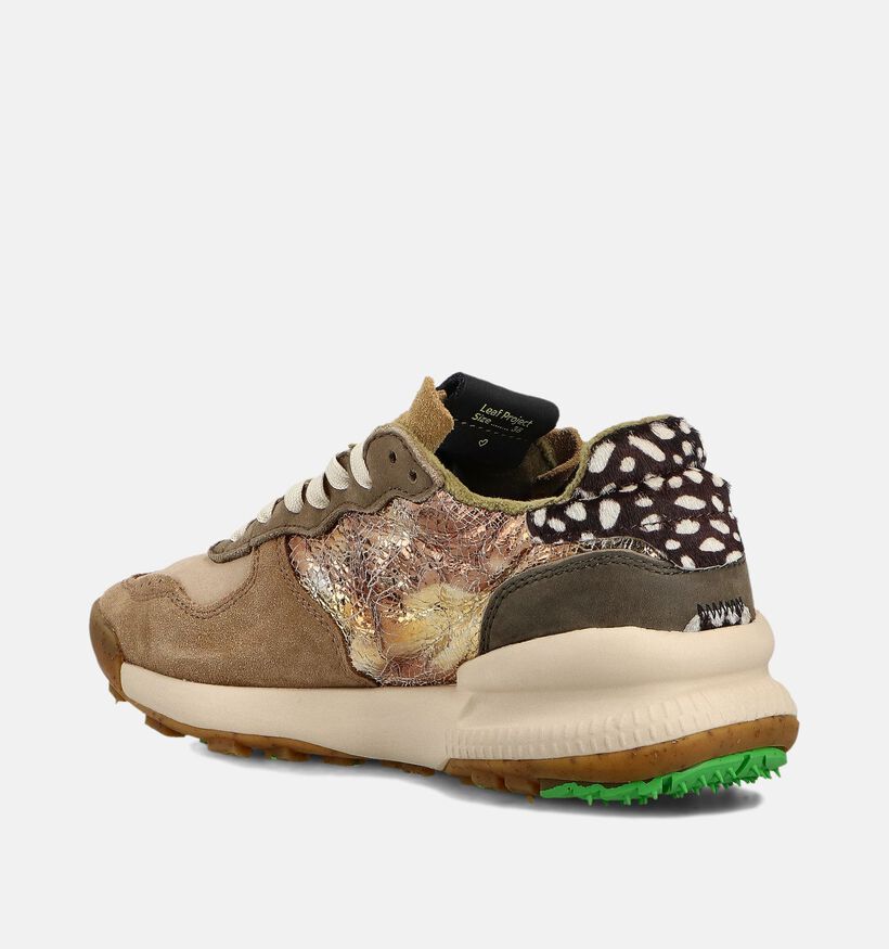 Satorisan Chacrona Premium Donkerbeige/Bruine Sneakers voor dames (361792) - geschikt voor steunzolen