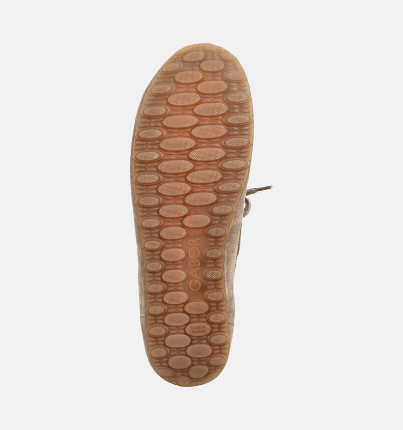 Gabor Donkerbeige Bootschoenen voor dames (378265) - geschikt voor steunzolen