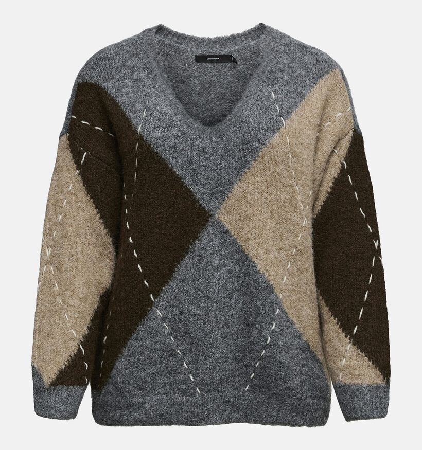 Vero Moda Curve Bliss Pull en Gris pour femmes (366229)