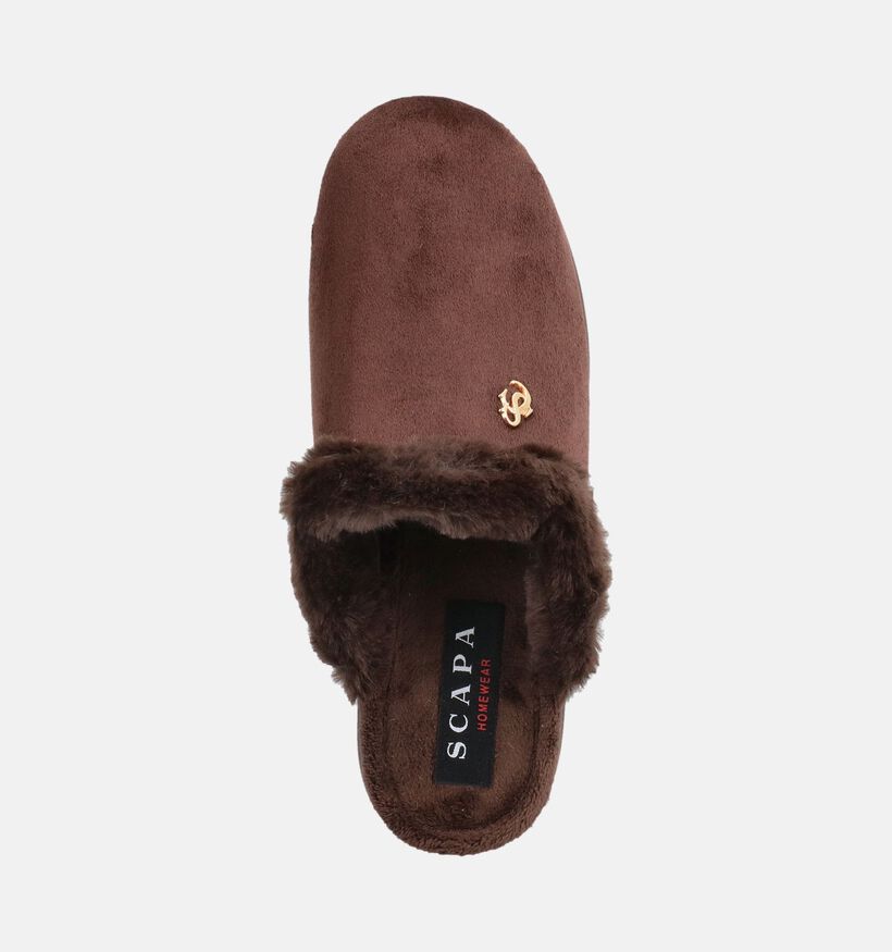 Scapa Homewear Donkerbruine Pantoffels voor dames (380848)