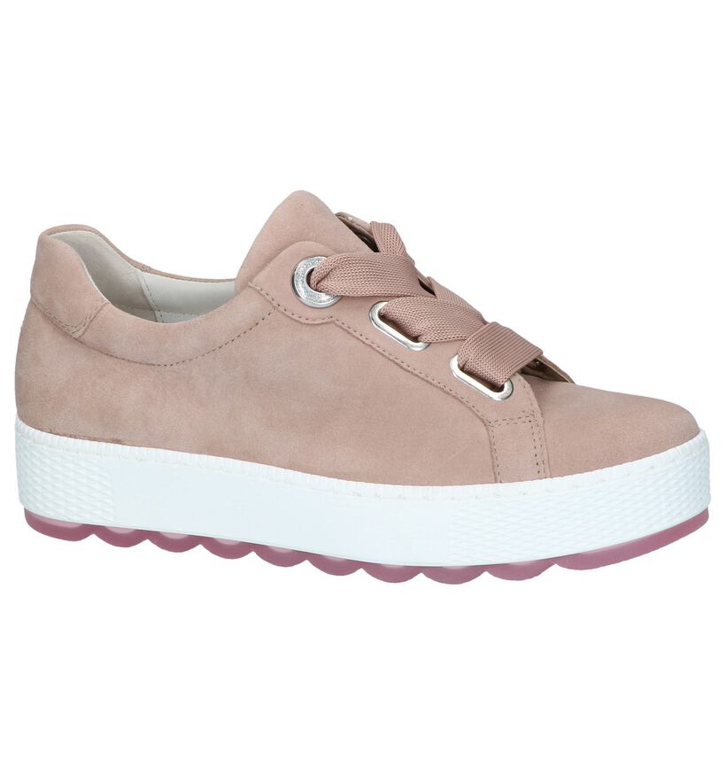 Gabor OptiFit Chaussures à lacets en Rose foncé en daim (245379)