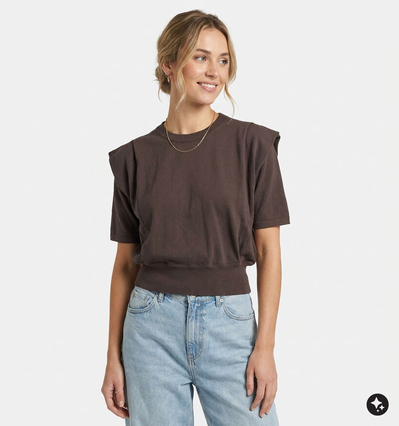 Vero Moda Layla Pull en Brun fonc&eacute; pour femmes (379677)