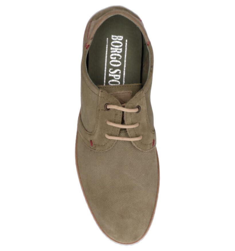 Kaki Casual Veterschoenen Borgo Sport in nubuck (247909)