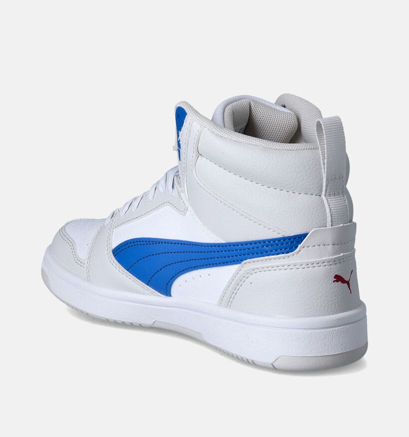 Puma Rebound v6 mid Grijze Sneakers voor jongens, meisjes (350366) - geschikt voor steunzolen