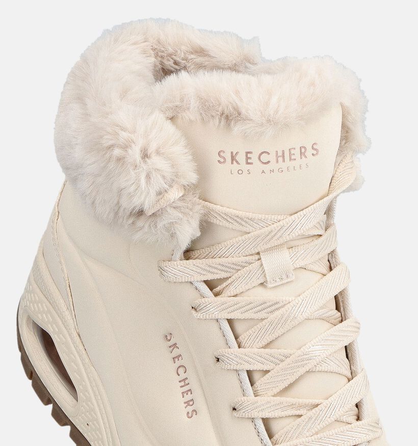 Skechers Uno Rugged Beige Boots met Veters en Rits voor dames (378081) - geschikt voor steunzolen