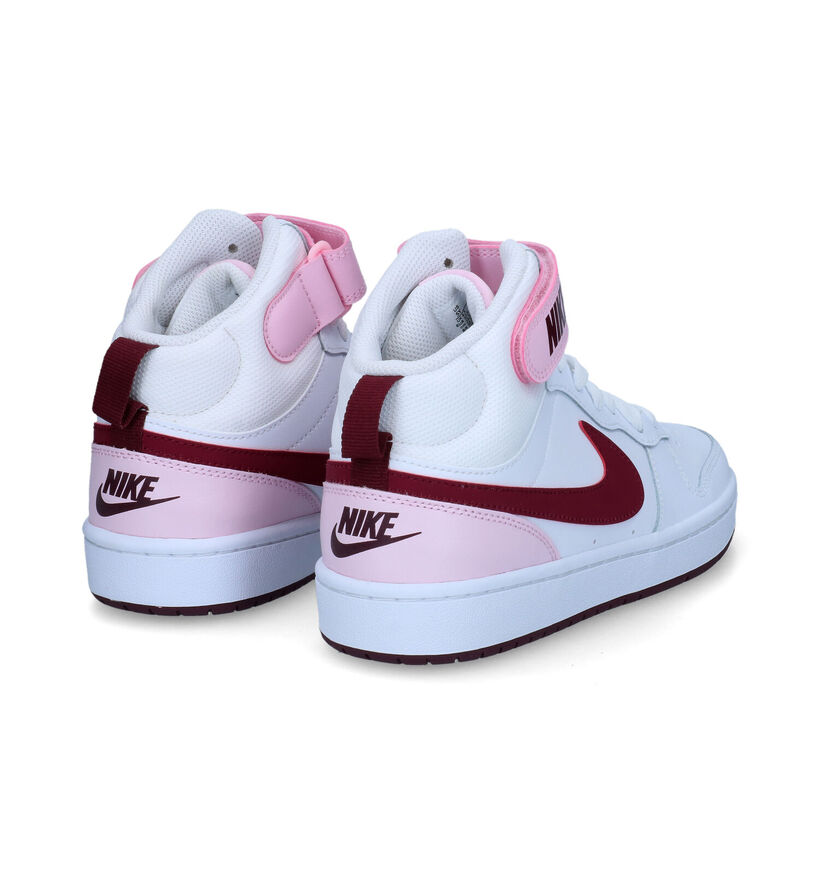 Nike Court Borough Witte Sneakers in kunstleer (312201)